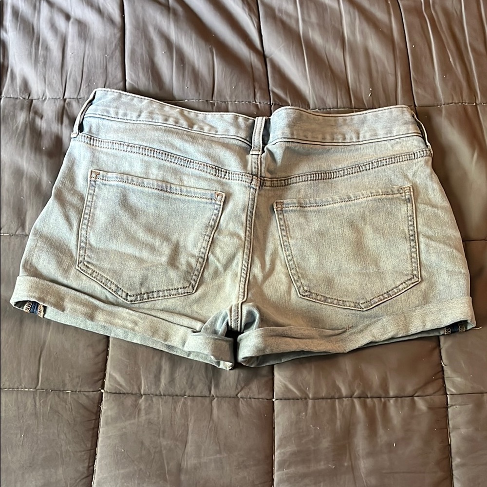 Express Blue Jean Shorts with Cuffed Hem - Picture 2 of 4